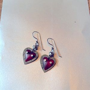 Thomas Mann mixed metal heart earrings
